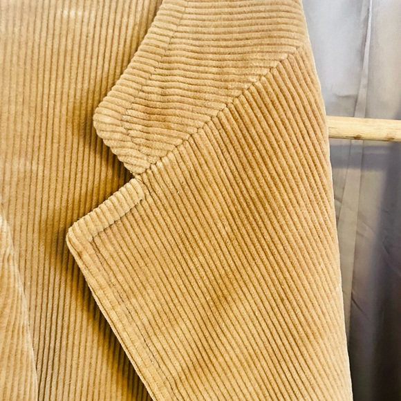 VINTAGE BROWN TAN CORDUROY SPORT COAT BLAZER Size 44 Suit Jacket MADE in SPAIN - Picture 9 of 13